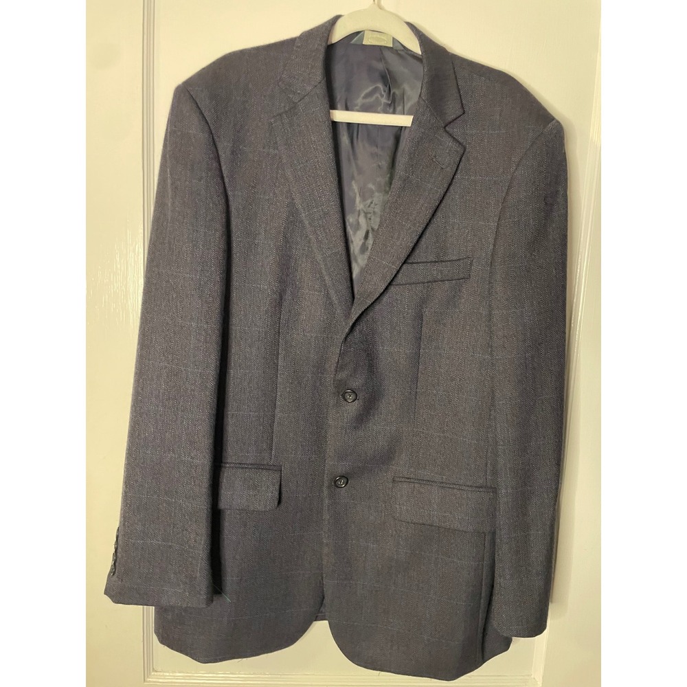 Pronto Uomo‎ Platinum Lambswool Blazer Sport Coat Mens 40 Long Gray Herringbone
